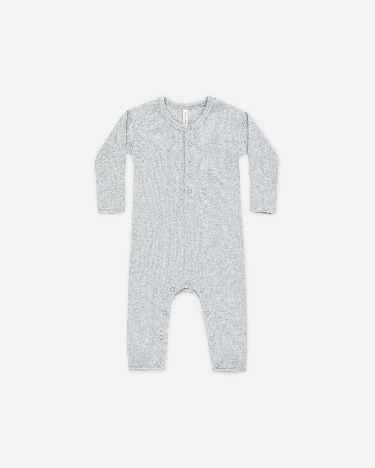 Ribbed Baby Jumpsuit - Dusty Blue | Quincy Mae