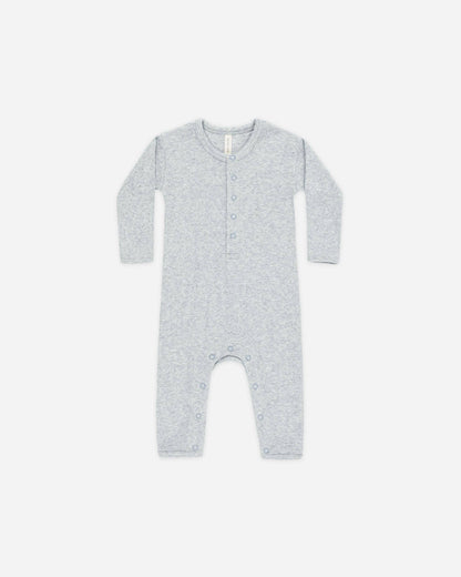Ribbed Baby Jumpsuit - Dusty Blue | Quincy Mae