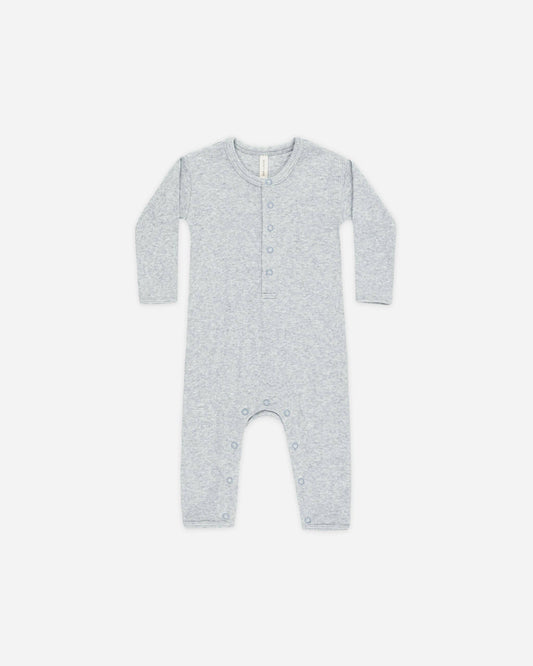 Ribbed Baby Jumpsuit - Dusty Blue | Quincy Mae