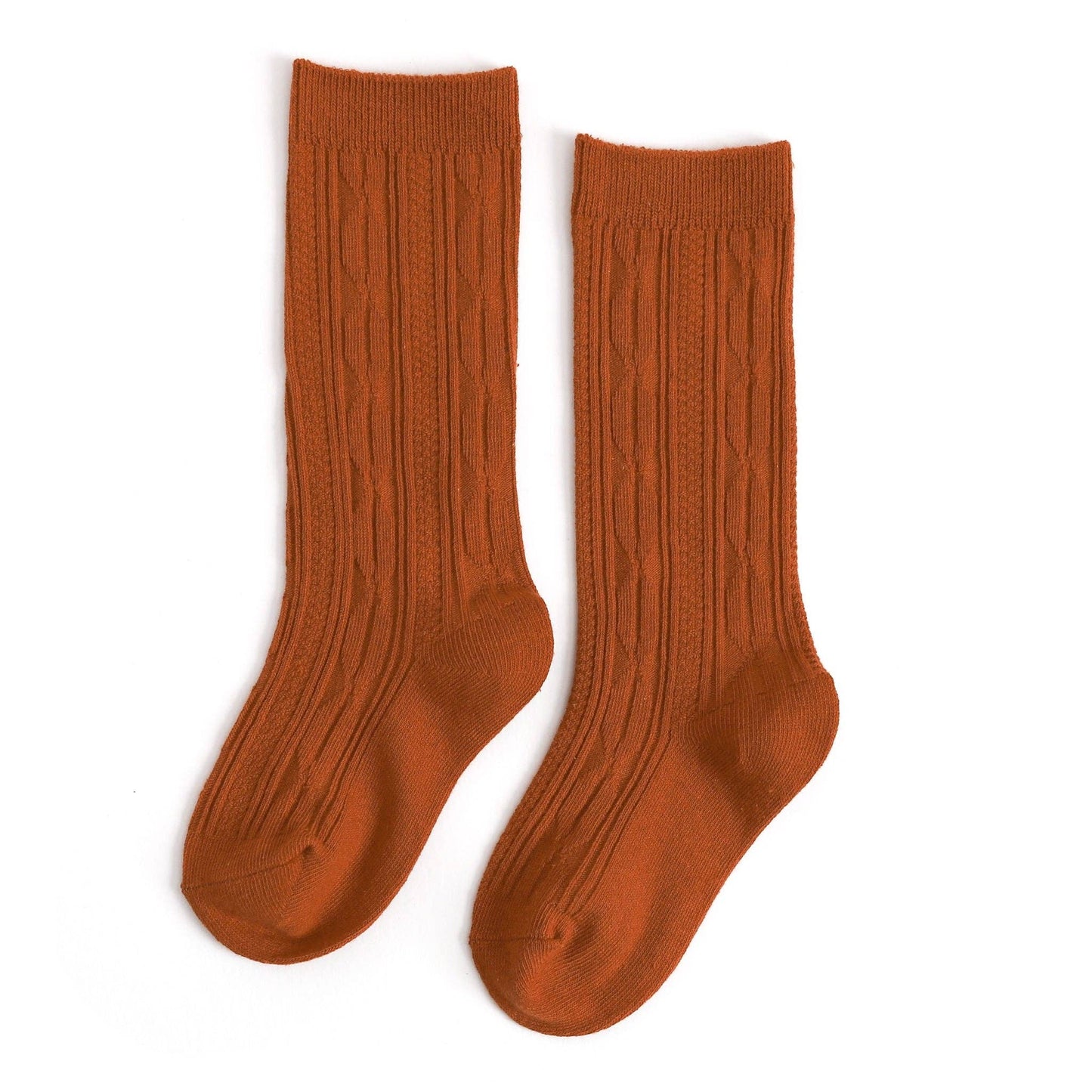 Pumpkin Spice Cable Knit Knee High Socks | Little Stocking Co.