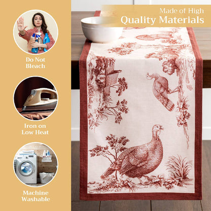 Brown Holy Jouy Table Runner (Double Layer) | Maison d'Hermine