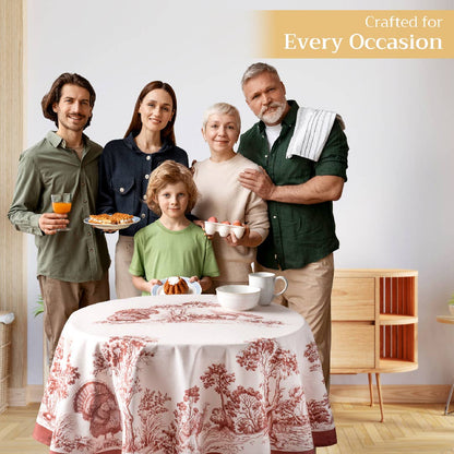 Brown Holy Jouy Cotton Tablecloth (Various Sizes) | Maison d'Hermine
