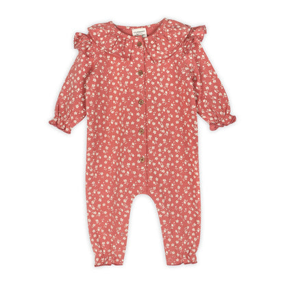 Rose Floral Smocked Jumpsuit | Viverano Organics
