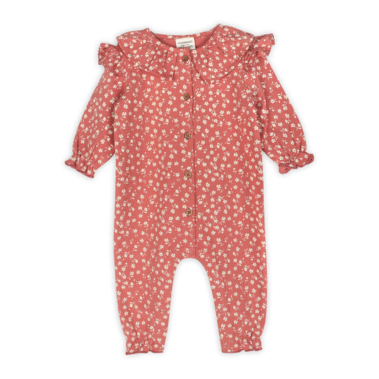 Rose Floral Smocked Jumpsuit | Viverano Organics