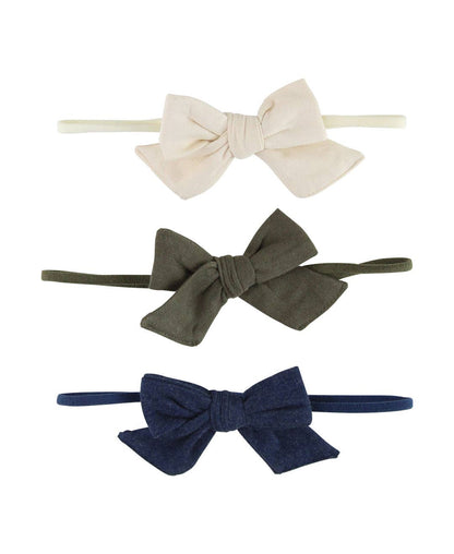 Oat 3-Pack Bow Headbands | RuffleButts + RuggedButts