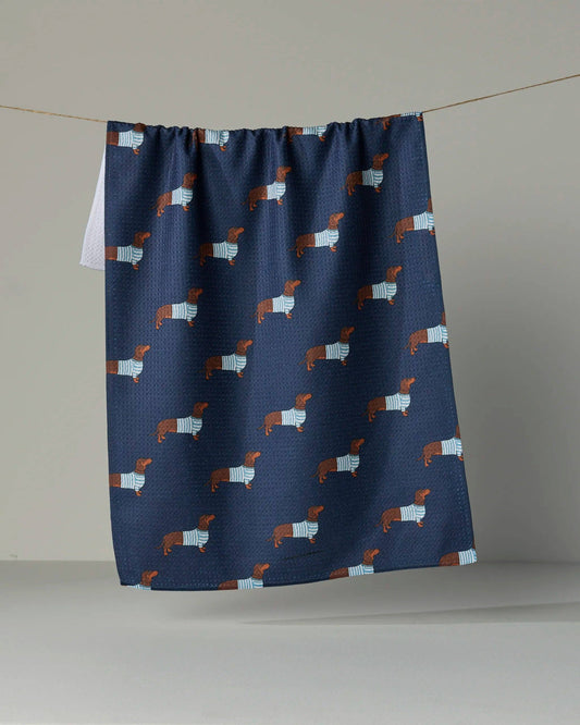 Coastal Dachshund Tea Towel | Geometry