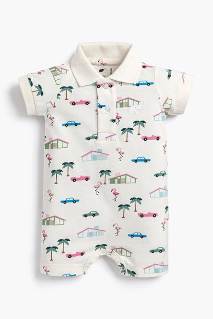 Retro Palm Springs Shorty Polo Romper | Monica + Andy
