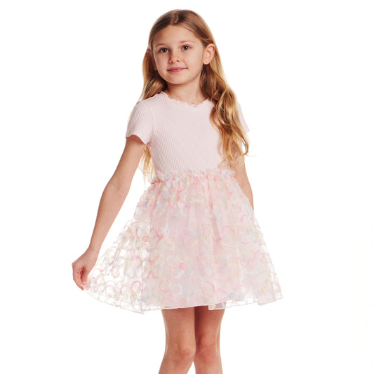 Light Pink 3D Floral Tulle Skirt Dress | Andy & Evan