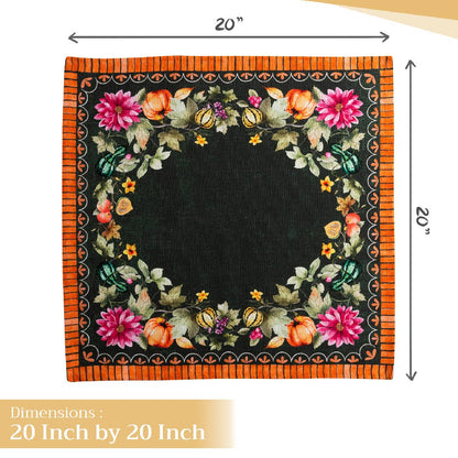 Dark Green Pumpkin Garden Cotton Napkin Set | Maison d'Hermine