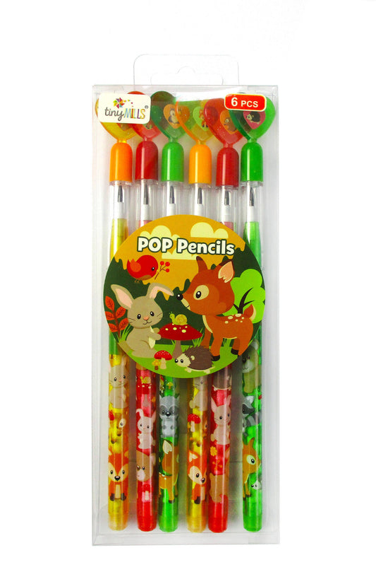 6 Woodland Animal Multi-Point Pencils | Tiny Mills