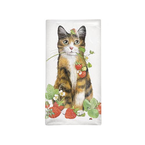 Strawberry Cat Towel | Mary Lake-Thompson