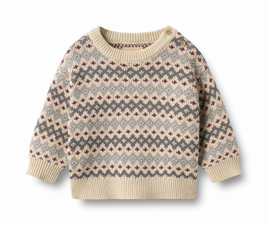 Harlow Flint Jacquard Pullover | Wheat