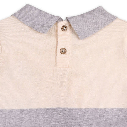 Cuddly Bear Applique Sweater Collared Pullover | Viverano Organics