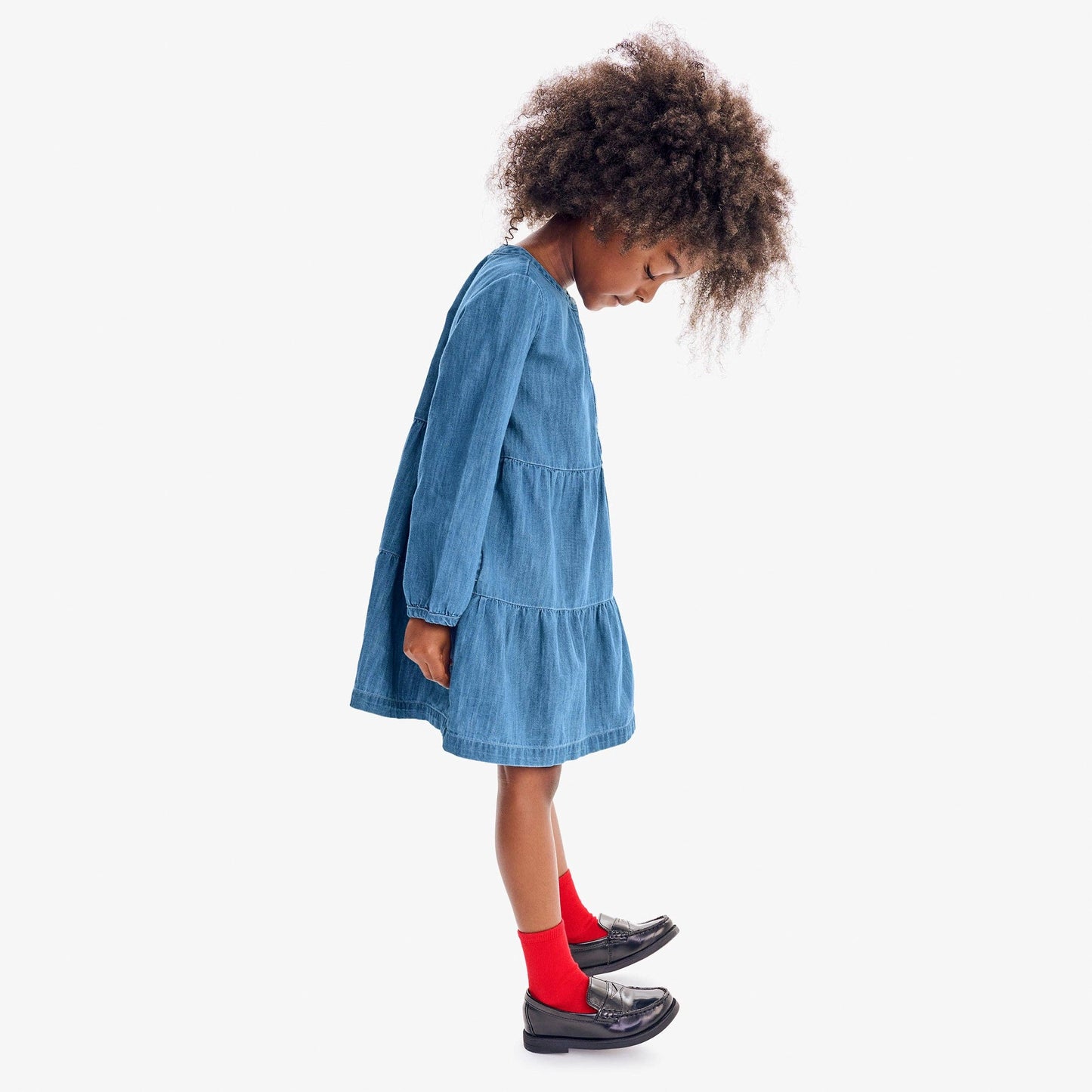 Chambray Tiered Dress | Primary