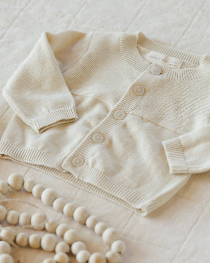 Knit Cardigan - Heathered Natural | Quincy Mae