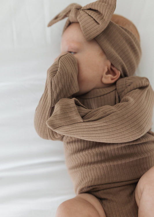 Cappuccino Ribbed Bodysuit | Mila & Co.