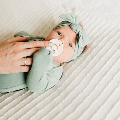 Briar Knit Headband Bow | Copper Pearl