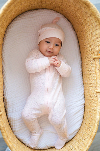 Cotton Candy Organic Pointelle Footie | L'ovedbaby