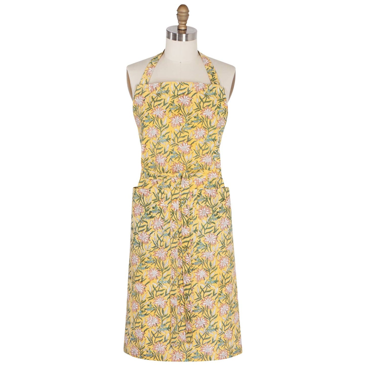 Clematis Block Print Apron | Danica Heirloom