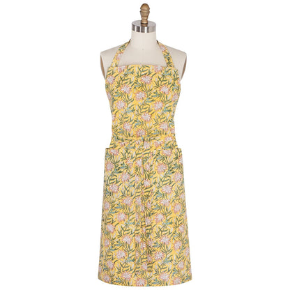Clematis Block Print Apron | Danica Heirloom