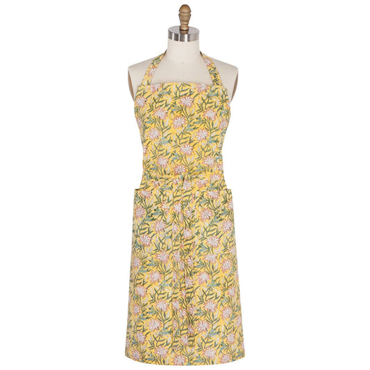 Clematis Block Print Apron | Danica Heirloom