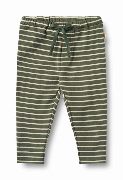 Manfred Dark Green Stripe Pants | Wheat