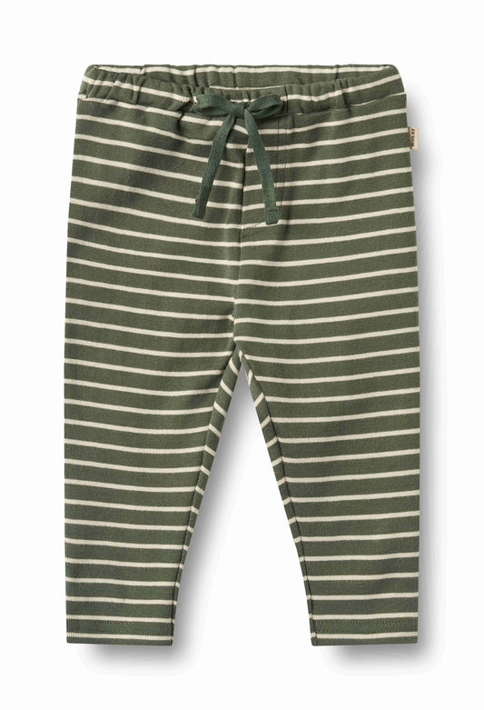 Manfred Dark Green Stripe Pants | Wheat