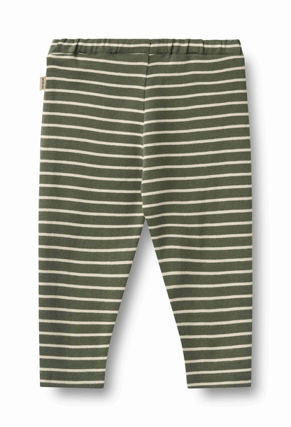 Manfred Dark Green Stripe Pants | Wheat