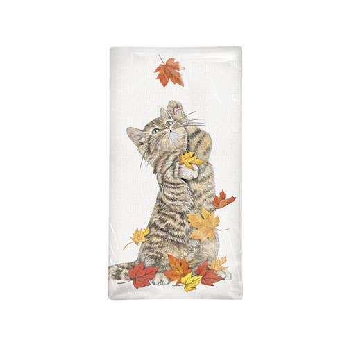 Kitten Leaves Towel | Mary Lake-Thompson