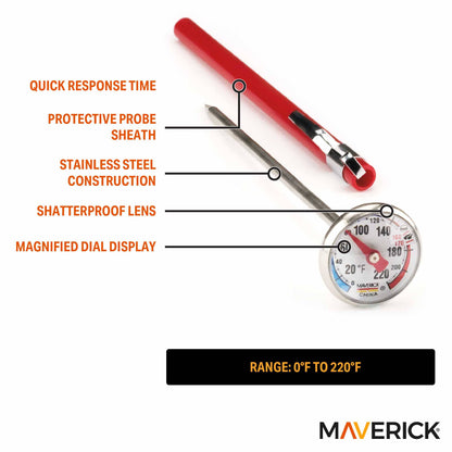 Maverick Instant Read Thermometer - 1" Dial | Kitchen Supply Brands