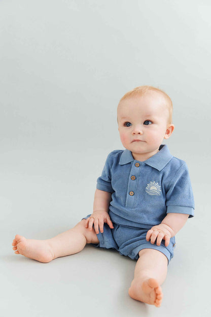 Faded Denim Sully Playsuit | Wheat