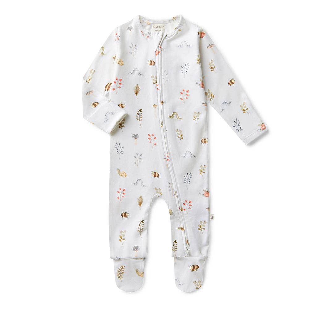 Garden Friends Organic Zip Footie | Snuggle Hunny