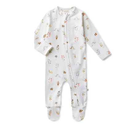 Garden Friends Organic Zip Footie | Snuggle Hunny