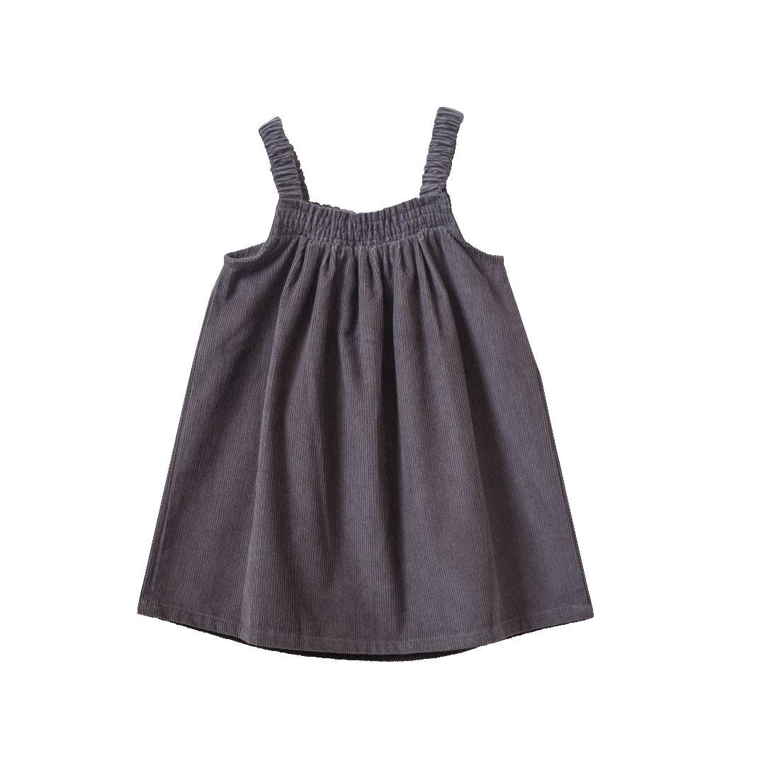 Pinafore Dress - Gray Corduroy | Beet World