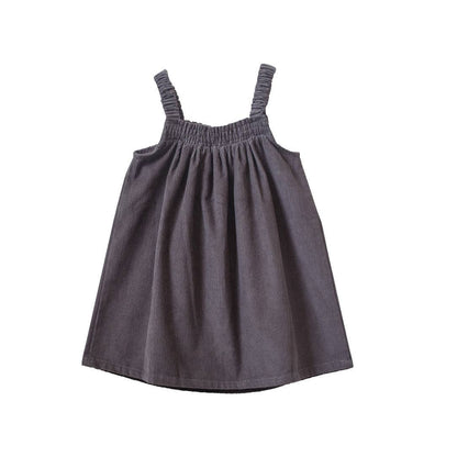 Pinafore Dress - Gray Corduroy | Beet World