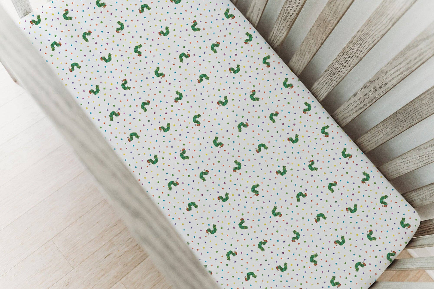 Organic Crib Sheets in Caterpillar | L'ovedbaby