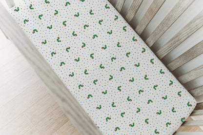 Organic Crib Sheets in Caterpillar | L'ovedbaby