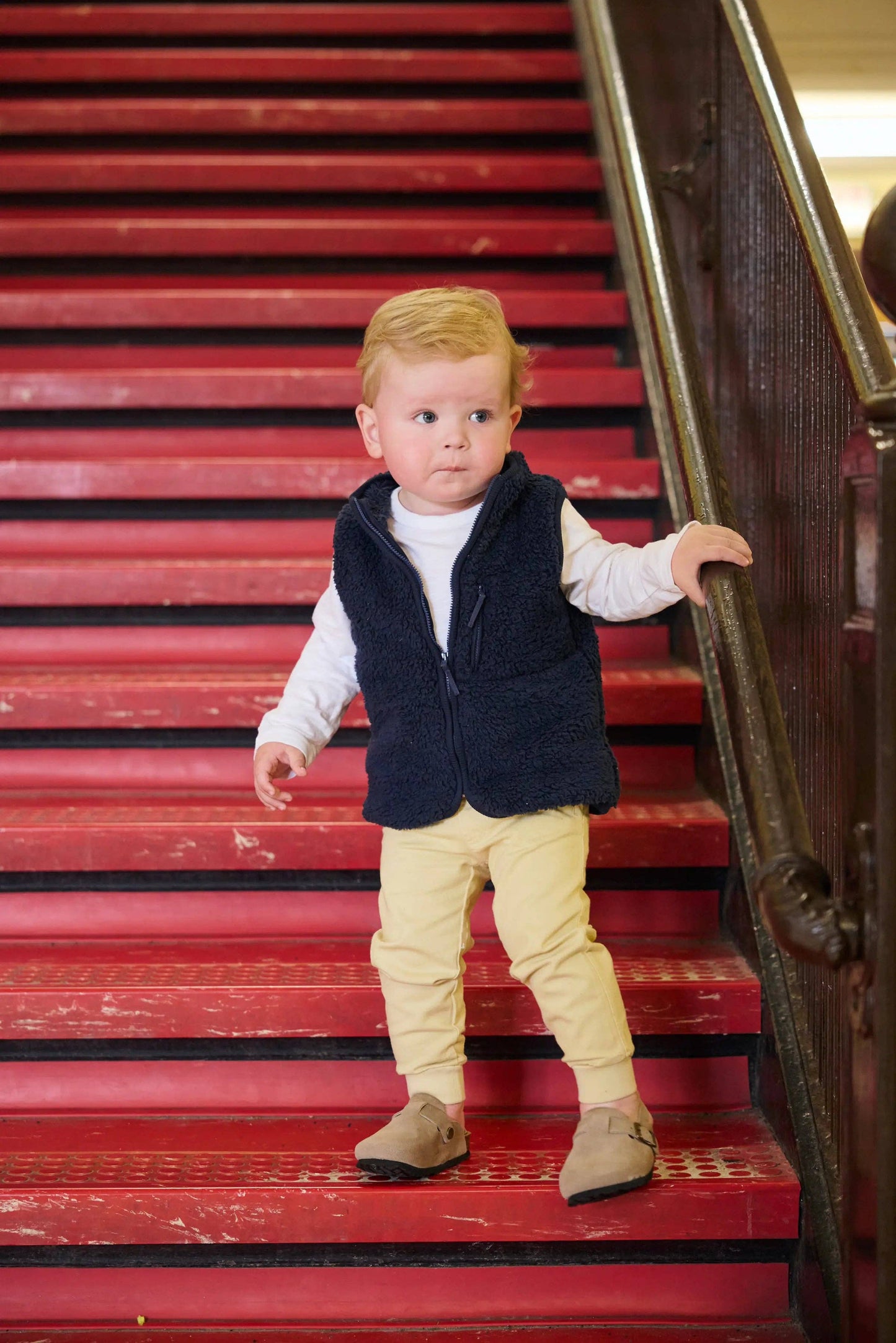 Navy Sherpa Vest | Monica + Andy