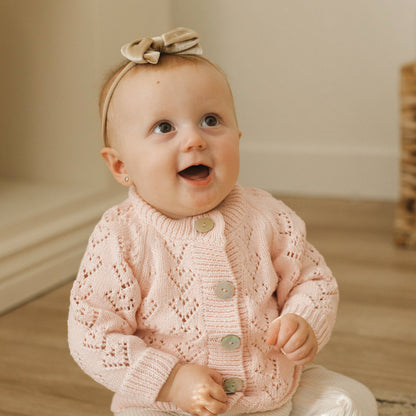 Blush Heart Lace Cardigan Sweater | Huggalugs