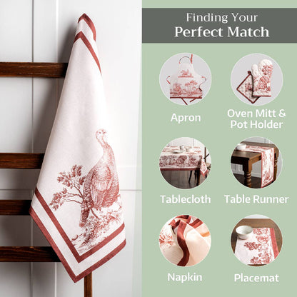 Brown Holy Jouy Towels (Set of 3) | Maison d'Hermine
