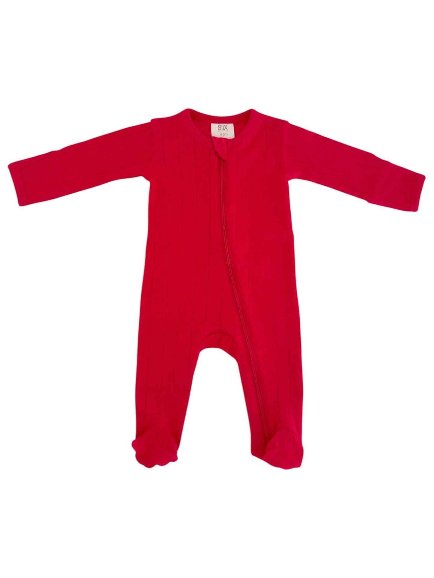 Red Organic Pointelle Footie | Siix Collection