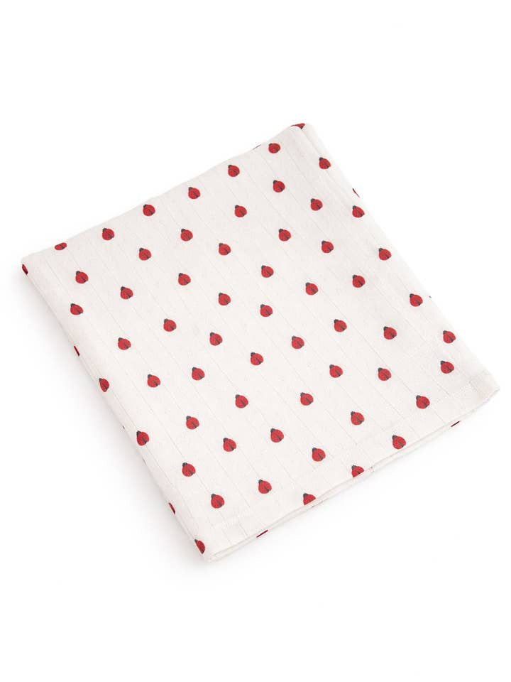 Ladybug Organic Pointelle Swaddle | Siix Collection