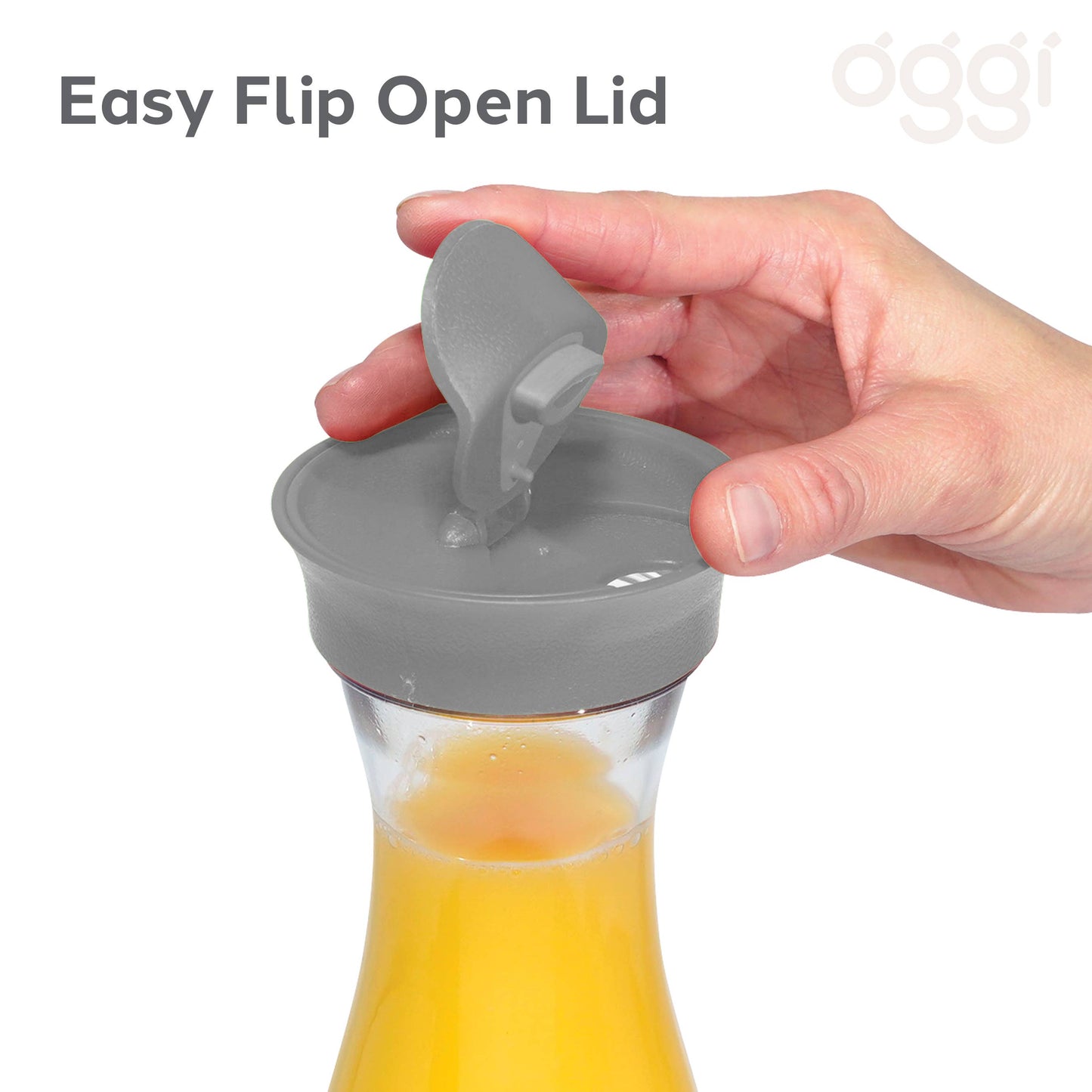 Juice Jar w/ Flip-Open Lid (1.6 lt, 54 oz) - Blush Tint | Oggi