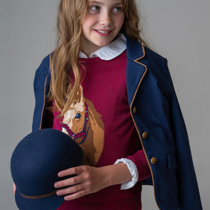 Berry Horse Intarsia Pullover Sweater | Hope & Henry