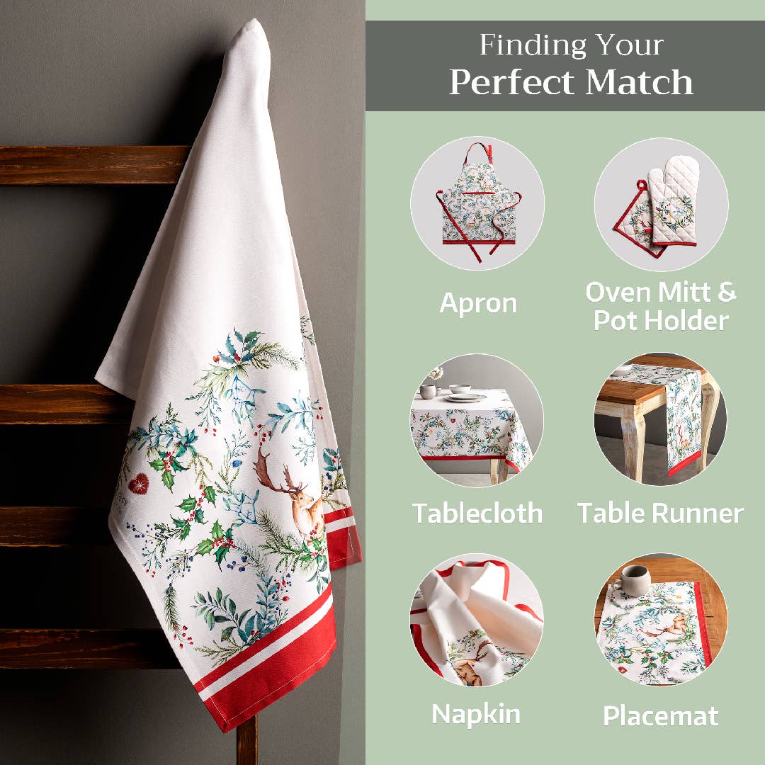 Holly Time Towels (Set of 3) | Maison d'Hermine