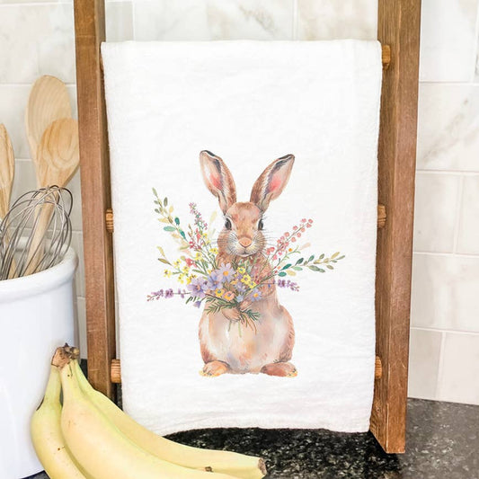 Bunny Bouquet Towel | Indigo Tangerine