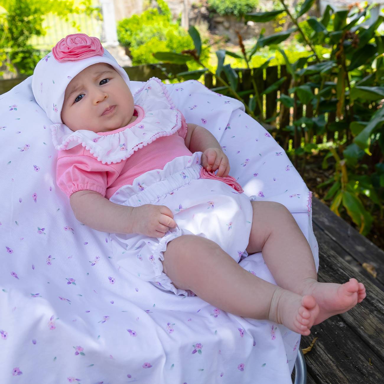 Organic Pink Floral Blanket | FS Baby