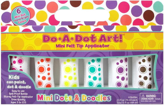 6 Pack Mini Island Bright Dot Markers | Do·A·Dot Art