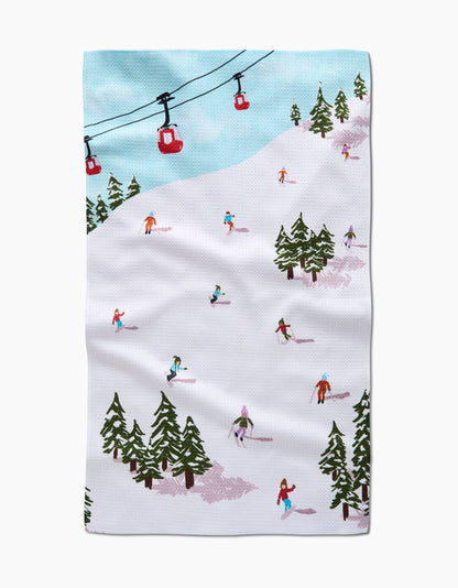 Winter Skiing Trip Tea Towel | Geometry