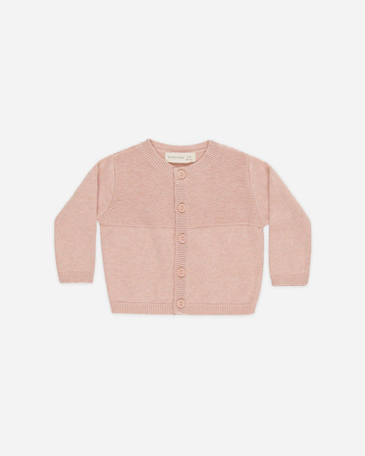 Knit Cardigan - Heathered Rose | Quincy Mae